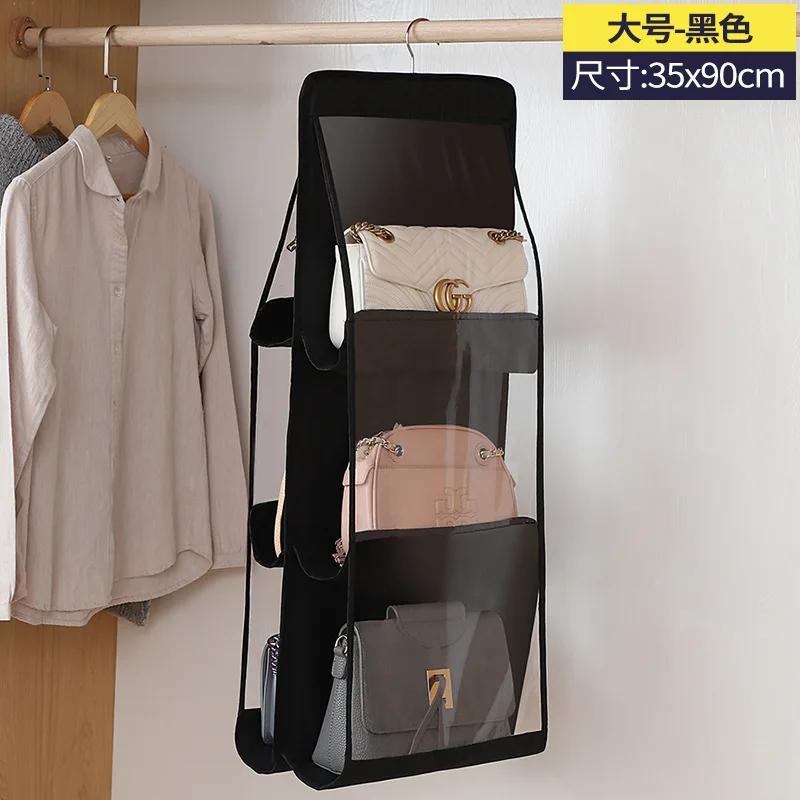 6/8 Pocket Hanging Handbag Organizer Handbag Storage Artifact Bag Dust-proof Cover Household Wardrobe Closet Organizer