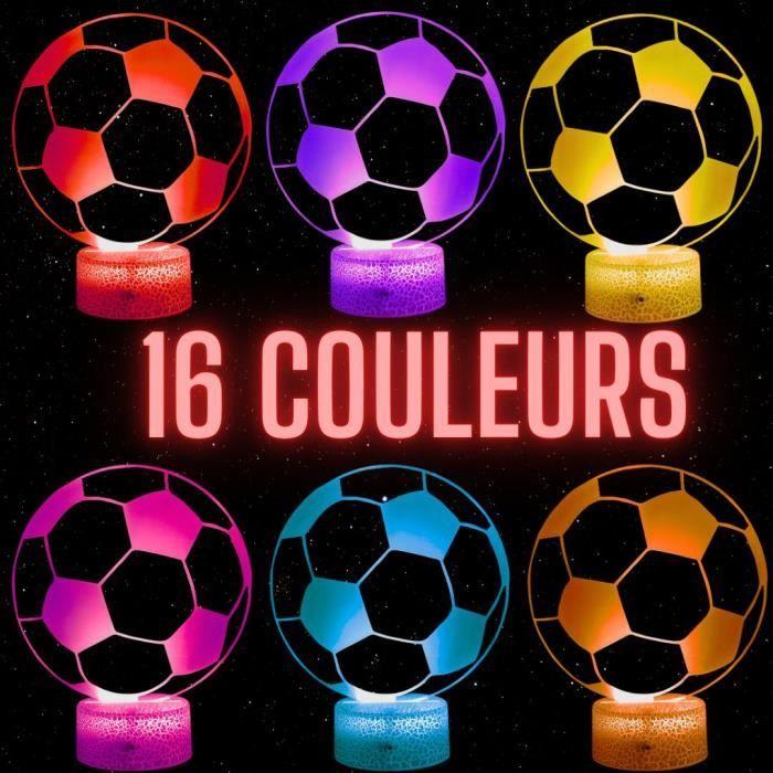 Lampe De Chevet 3D LED Ballon Football - Personnalisable - 16 Couleurs - Télécommande Incluse