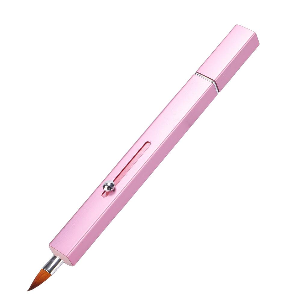 Retractable Lipstick Brush Dual Head Makeup Brush with Cover for Lip Liner Concealer Pink