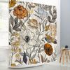 Retro Floral Shower Curtain - Bohemian Style, Polyester, 70.8X70.8In, Includes Hooks, Bathtub & Bathroom Decor