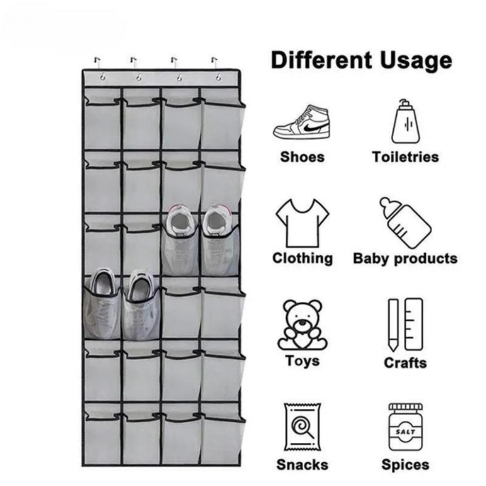 Mesh Cloth Shoes Sorting Storage Hanging Bag Over The Door Sundries Organizer Shoes Slippers Holder Bag