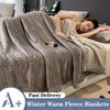 Coral Fleece Autumn Winter Warm Blankets for Bed Thicken Velvet Blanket Quilt Soft Comfortable Warmth Quilts Washable Machine