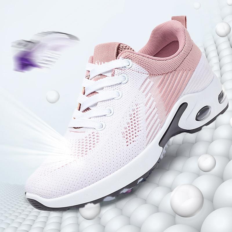 Fashion Mixed Color Women Sport Sneaker Autumn New Lace Up Thick Sole Sneakers Woman Breathable Mesh Running Shoes Plus Size 44