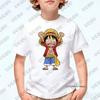 One Piece Japanese Anime Luffy Cartoon Graphic Print Tshirt For Children Summer Cotton Cosplay Tees Casual KidsAdult Tops