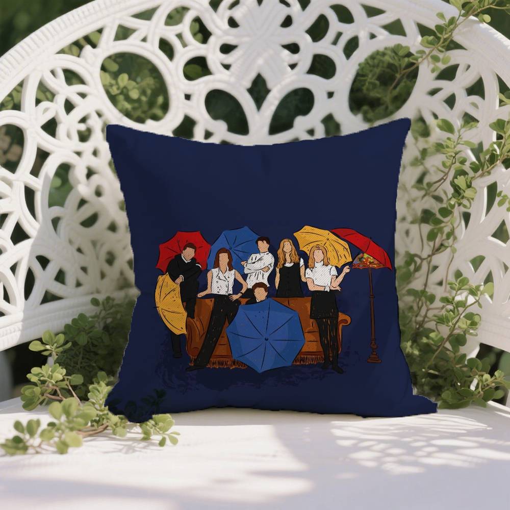 Klassische TV-Shows Friends-Berühmter Kissenbezug Milbenabweisender Kissenbezug Verdeckter Reißverschluss Seidiger Kurzplüsch Sofakissenbezug