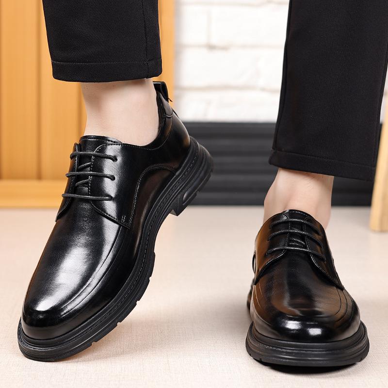 Casual dress shoes men's leather shoes men's 2025 spring new business British style groom wedding shoes