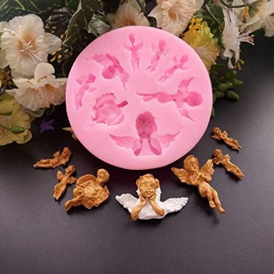 8 Fairy Sizes Shapes Angel Baby 3D Wing Silicone Mold Tools for Make Chocolates Hard Candies Desserts Ice Candles Soap Baking Cake Decor