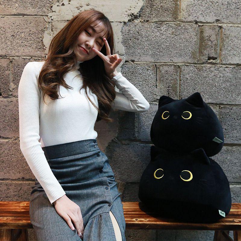 Adorable Black Cat Shaped Plush Toy Soft Stuffed Doll For Cozy Comfort And Play