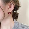 Retro Red Bean Two-Way Earrings: Elegant & Versatile Fashion Ear Studs
