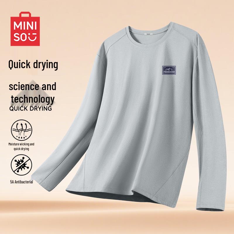 MINISO Men s Long Sleeve Crew Neck T-Shirt L