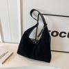 Women Suede Tote Bag Slouchy Retro Handbag Magnetic Closure Large Capacity Purse for Work Travel