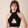 Charming Summer Fashion Women's Hanging Neck Stretch Vest Ladies Slim Solid Color Sexy Halter Wrap Chest Tube Top