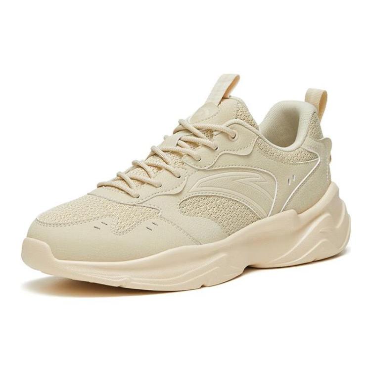 Anta Slip Resistant, Abrasion Resistant, Lightweight Low Top Sports Casual Shoes Beige Khaki 912328815-2