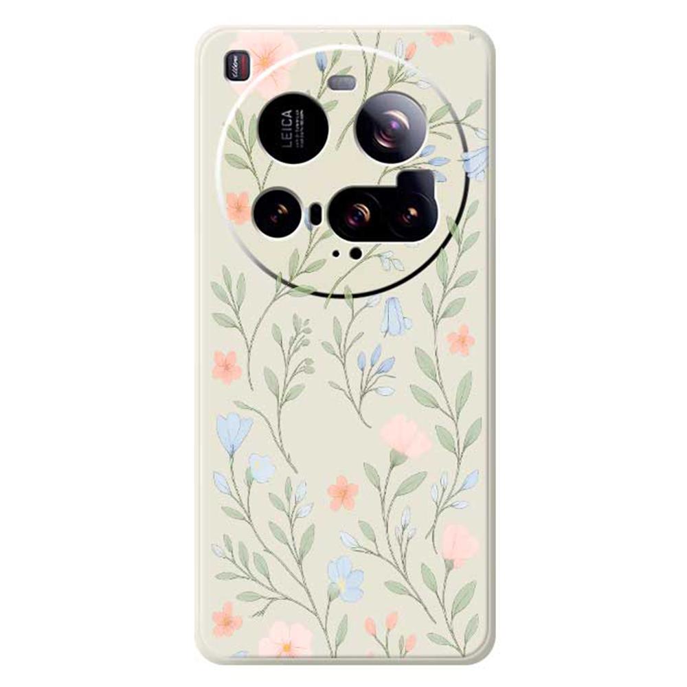 For Xiaomi 15 Ultra Case Pink Blue Flowers Pattern Printing Straight Edge TPU Phone Back Cover