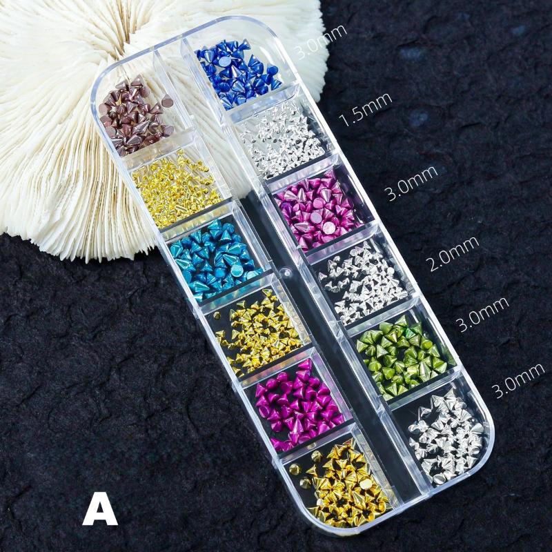 Punk Nail Art Set: 10-PC 3D Alloy Charms in Retro Black/Silver for Alternative Manicure Styles