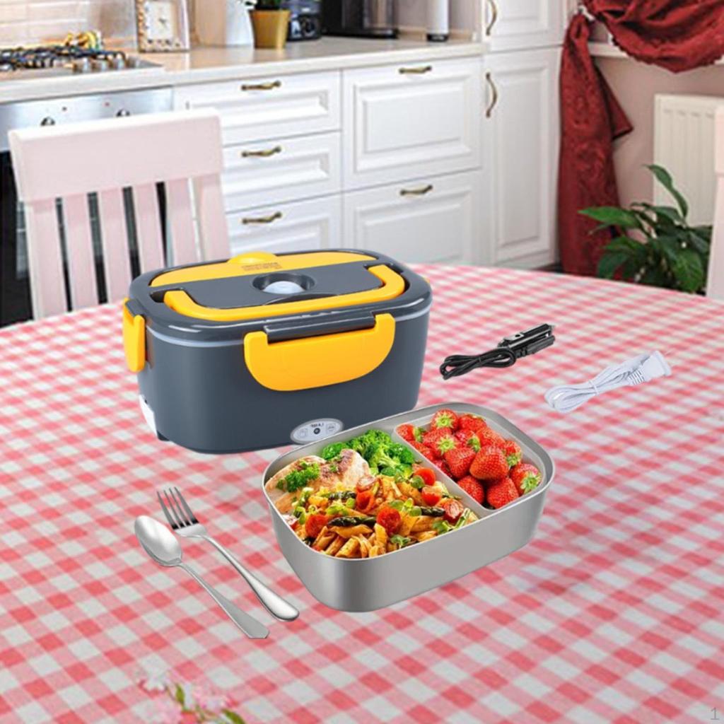 Electric Lunch Box Convenient Food Heater Warmer for Outdoor Car Office Black White