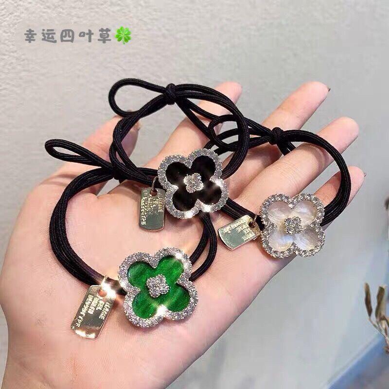 Four-leaf clover hair rope temperament small fresh hair band girl tied hair ponytail headband tied hair rubber band hair accessories
