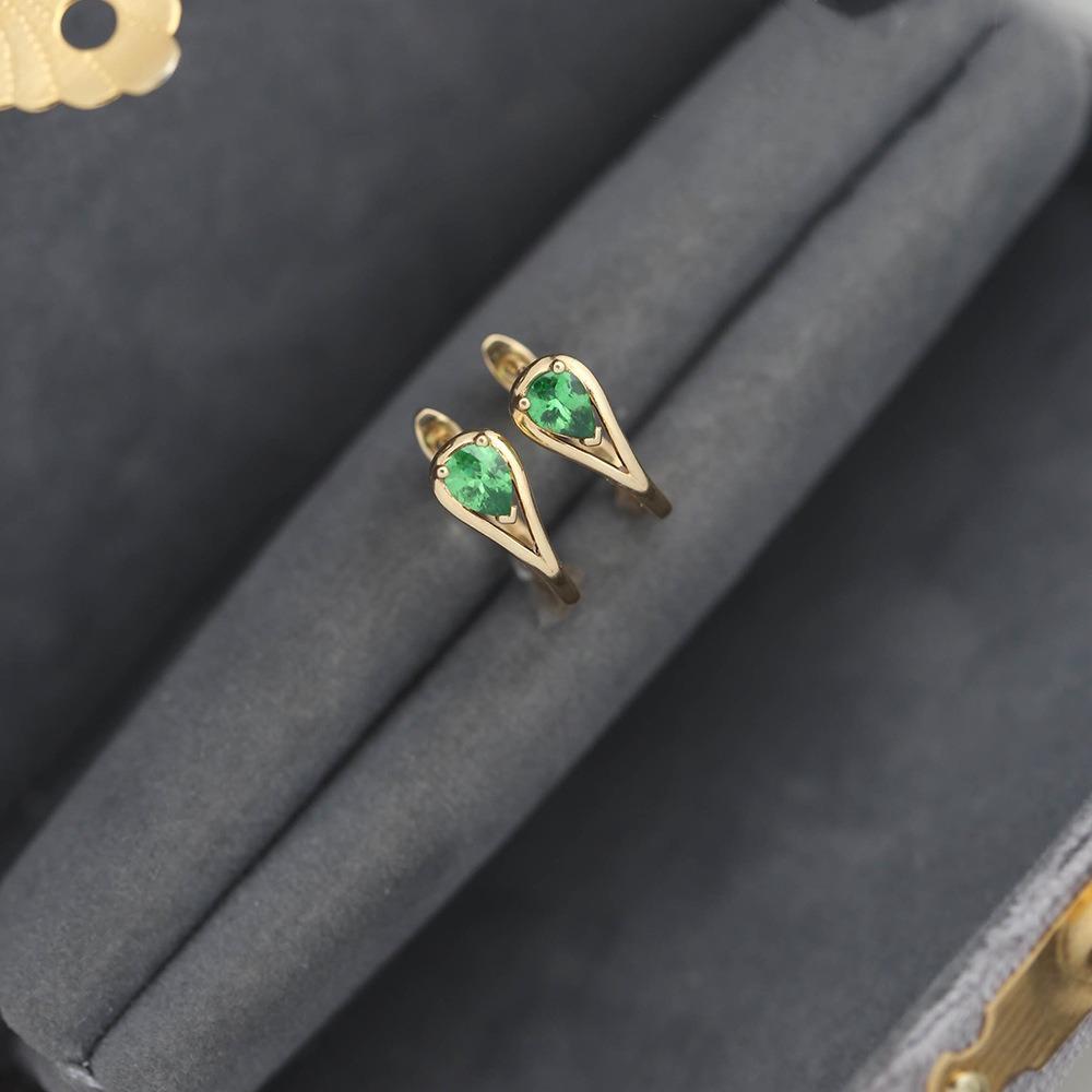 925 Sterling Silver Luxury Light Green Zircon Stud Earrings For Women Fine Jewelry Accessorie