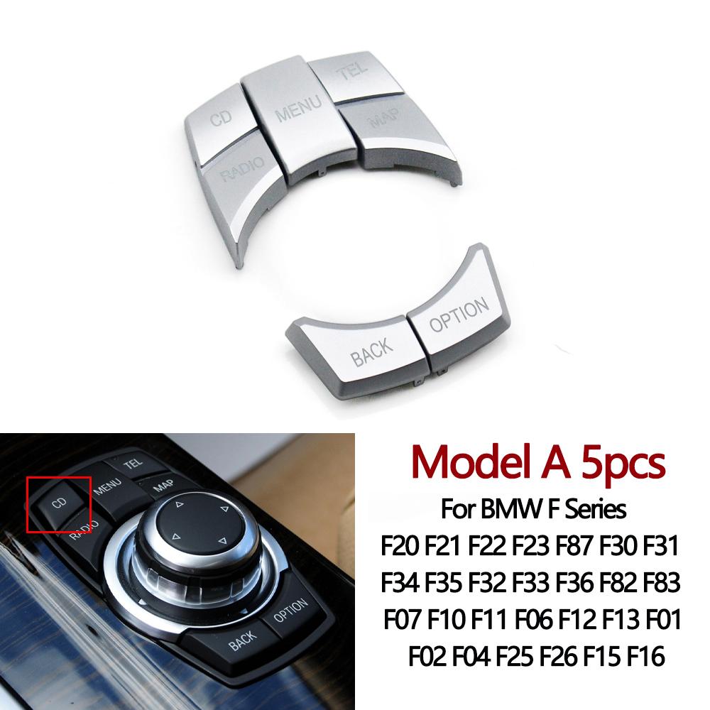Silver Car CIC IDrive Multimedia Control Button Cover For BMW 1 2 3 4 5 6 7 X3 X4 X5 X6 F20 F22 F30 F34 F36 F10 F02 F06 F25 F15