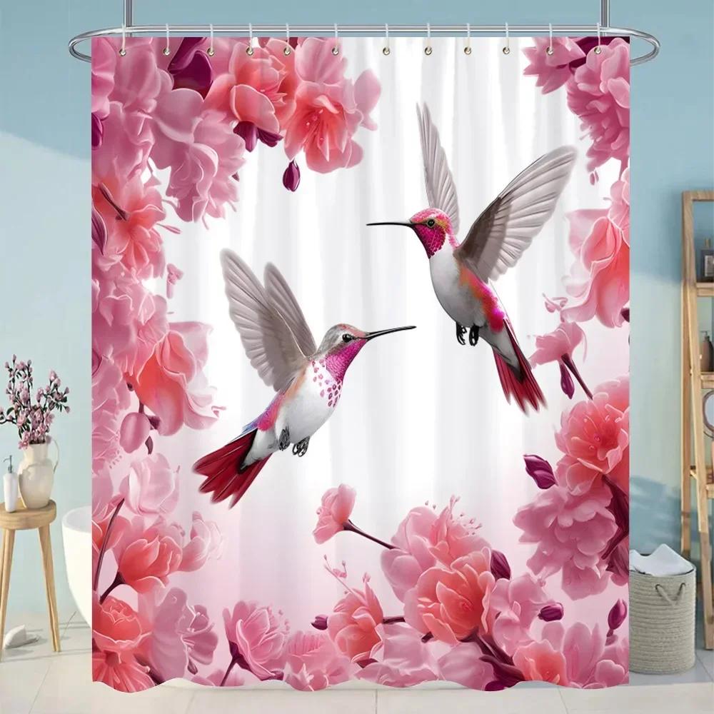 Botanical Floral Bathroom Curtains Tropical Green Leaf Butterfly Nature Landscape Polyester Fabric Shower Curtain Bathroom Decor