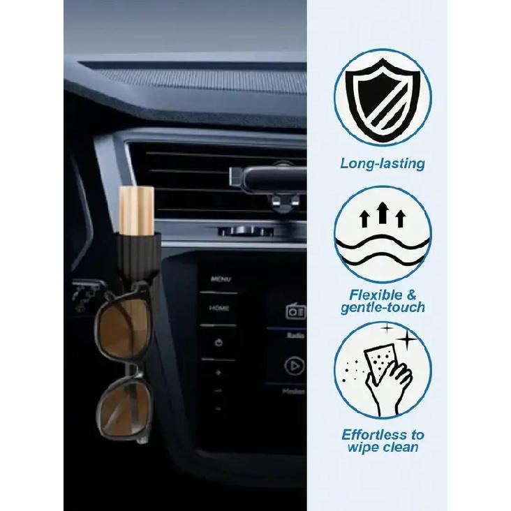 2-in-1 Car Lipstick Glasses Holder No-Trace Adhesive Auto Visor Dashboard Makeup Organizer Interior Accessory for Women