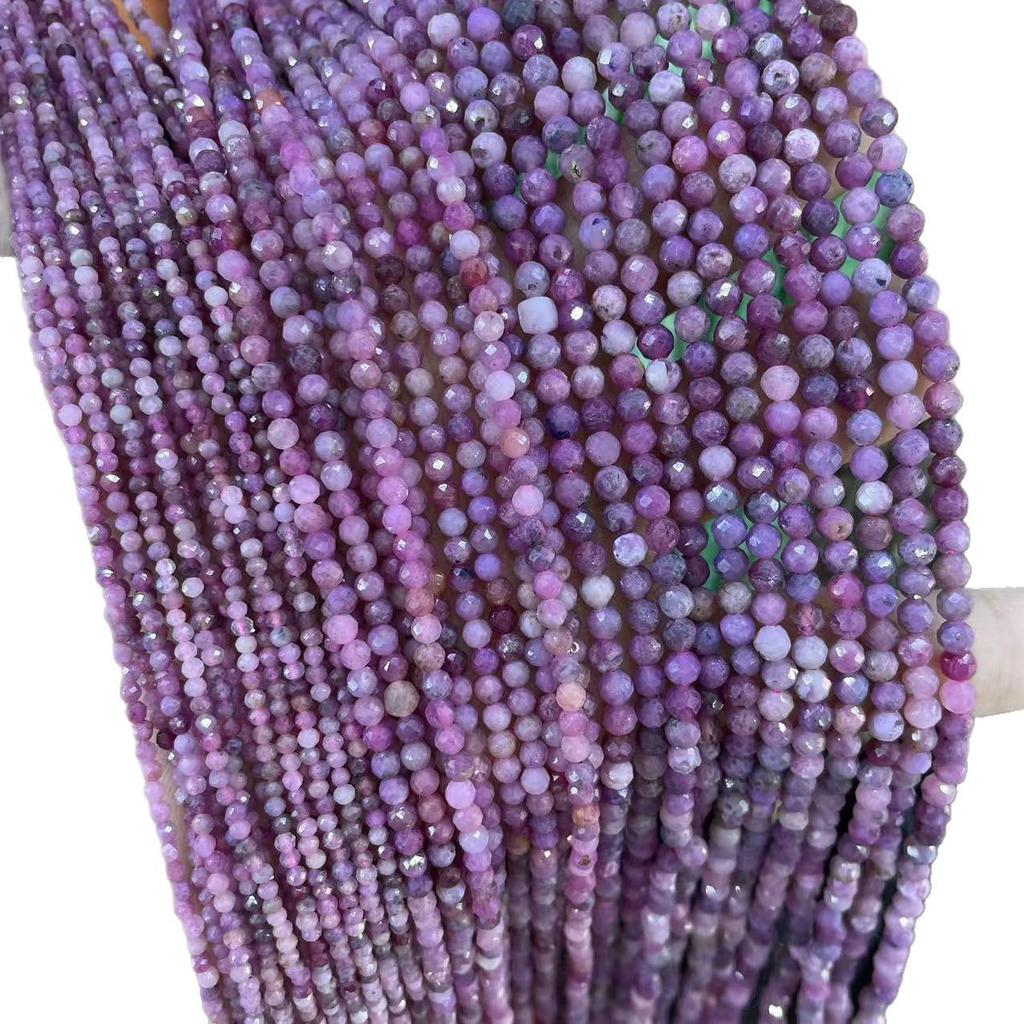 Natural Ruby Faceted Round Beads (2-4mm) for DIY Jewelry Making - Semi-finished for Bracelets and Necklaces