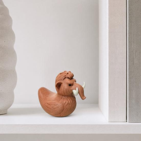 Mammoth Duck Figurine, 3D Printed Duck Ornament, Funny Mammoth Duck Statue, Novelty Desktop Decoration for Home Table Shelf