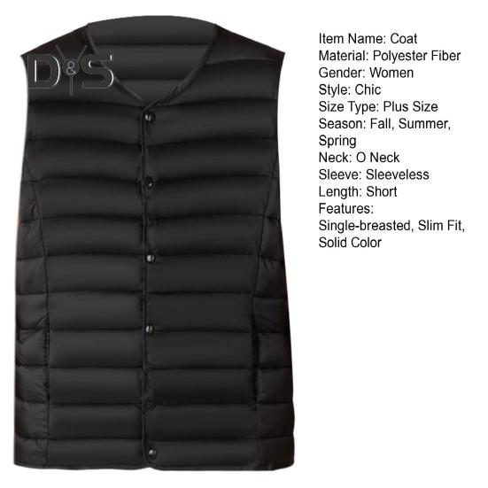 Damen Wintermantel aus Baumwolle mit Rundhalsausschnitt, dünn, kurz, Übergröße, gepolstert, kurz, winddicht, einreihig, Innenweste