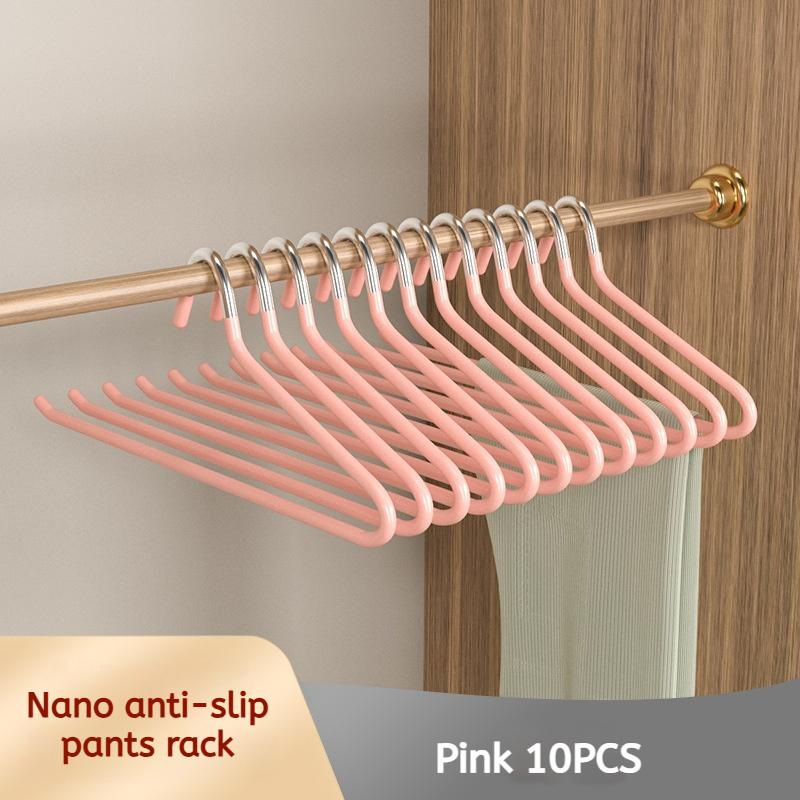 10PCS Goose Type Dip Plastic Pants Rack Wardrobe Dormitory Telescopic Z Type WOMEN'S Clothes Rack Multi Layer Storage Pants Rack