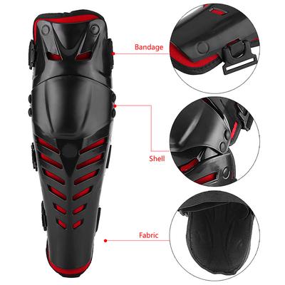 Motorradrennen Motocross Knieschoner EVA Abriebfest Schwarz Rot 41 X 12 cm für Outdoor-Sportarten