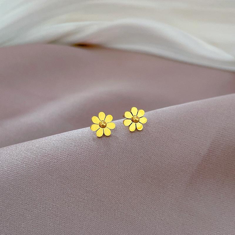 Mori Flower Minimalist Stud Earrings Cold Men'S And Women'S Earrings Personality Temperament Banquet Earrings