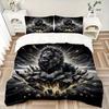 3pcs Emerging Lion Printed Quilt Set - Soft and Comfortable Quilt Cover for Bedroom, Guest Room and Dormitory