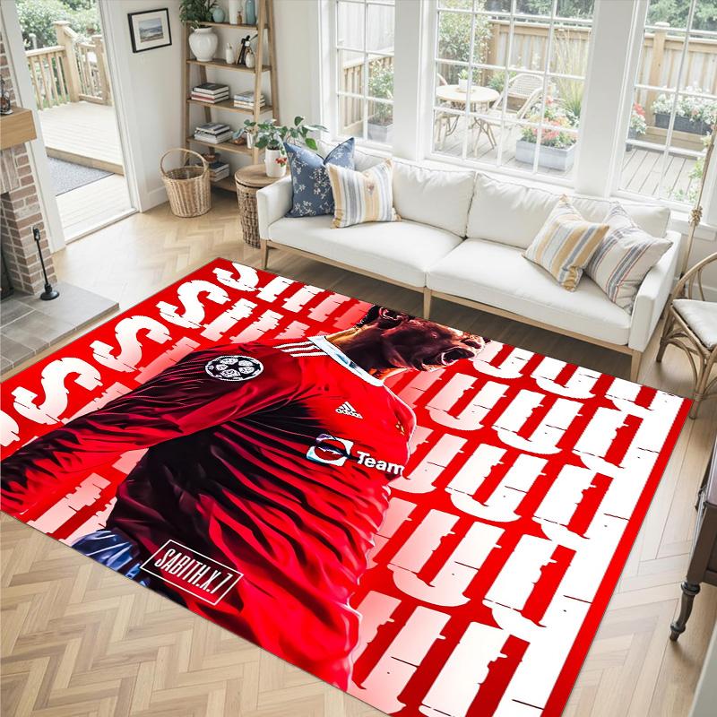 Tappeto in Cristallo Velluto Design Cristiano Ronaldo Accogliente Non?Tappeto Stampato Antiscivolo per Camera da Letto Soggiorno Ingresso