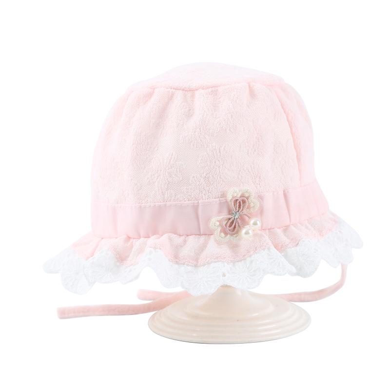 Lace Trim Infant Fisherman Hat with Ear Protection – Stylish Newborn Accessory