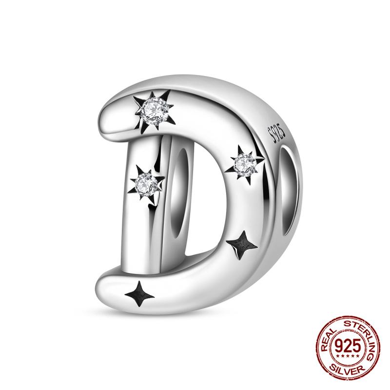 New Original 100% Copper Starlight 26 Letters A-Z Beads Fit Original Pand Bracelet Diy Jewelry Making Women'S Gift