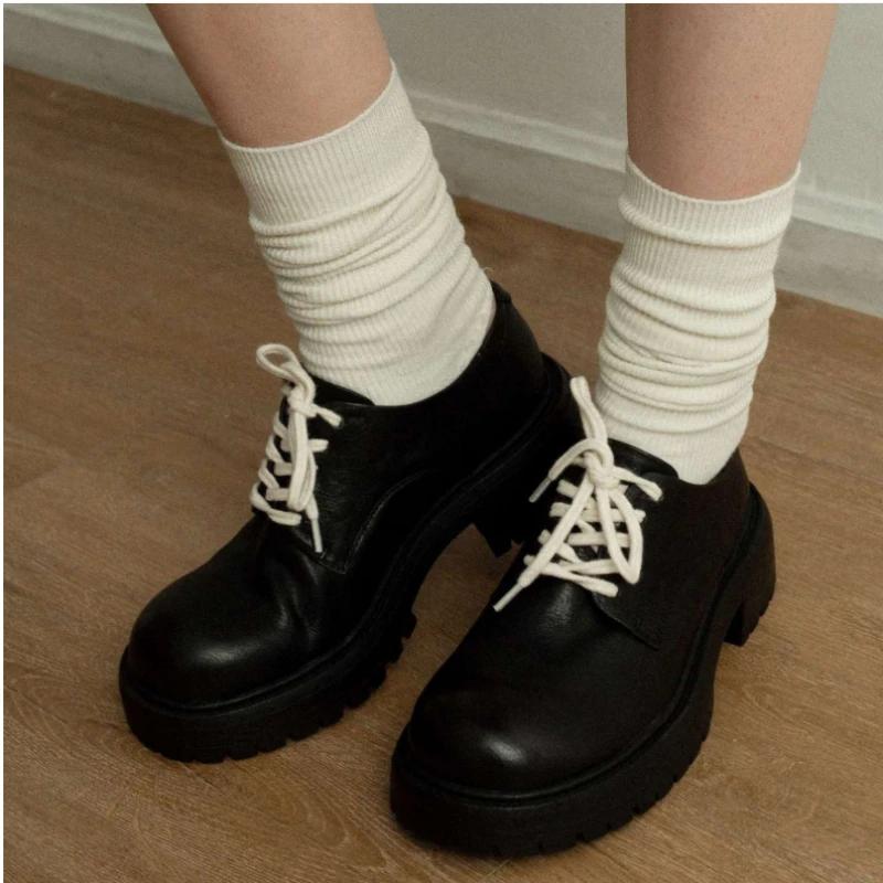 Retro Lace Up Platform Casual Shoes Women Round Toe Shallow Designer Shoes Comfort Lightweight Loafers for Ladies Zapatos Mujer