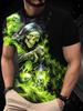 Men's Grim Reaper Lantern Print T-Shirt - Onna No Hito Suitable for Themed Events & Casual Attire, Machine Washable Streetwear Outfit, Regular Fit