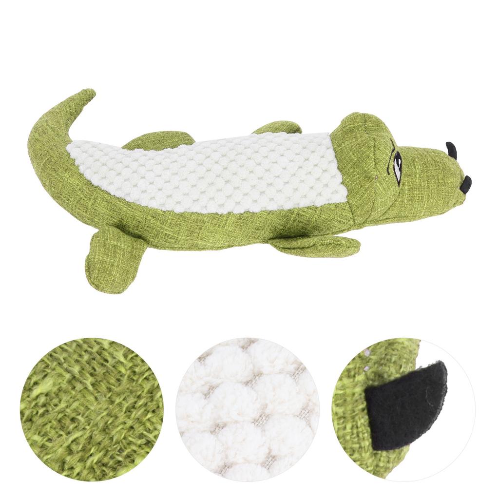 Dog Toys Simulation Crocodile Shape Plush Stuffed Bite Resistant Molar Pet Dog Vocal ToysGreen