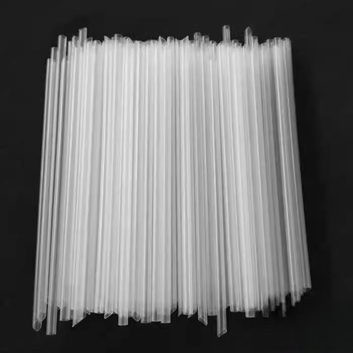 Disposable Sharp Tip Plastic Straws for Soy Milk Cup Freshly Ground Soy Milk Straw Hard Food Grade Plastic Individual Packaging