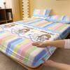 Cartoon 1 Cute Animals Rabbit Printed Matte Fitted Sheet, Bedroom Printed Bed Cover, Bedding Excluding Pillowcases