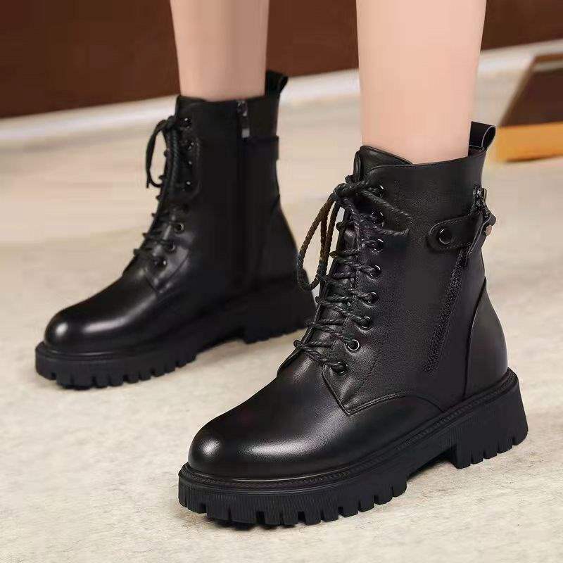 High quality Martin boots women's winter new fleece thickened short boots cotton shoes fluff non-slip snow boots