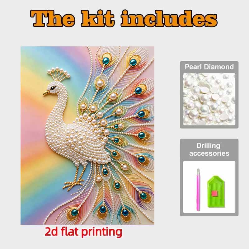 Pearl Art Painting Peacock Home Wall Decor Art Crafts Handmade DIY Adult/Beginner Gift Creative Home Decor Frameless Wall Decoration Art