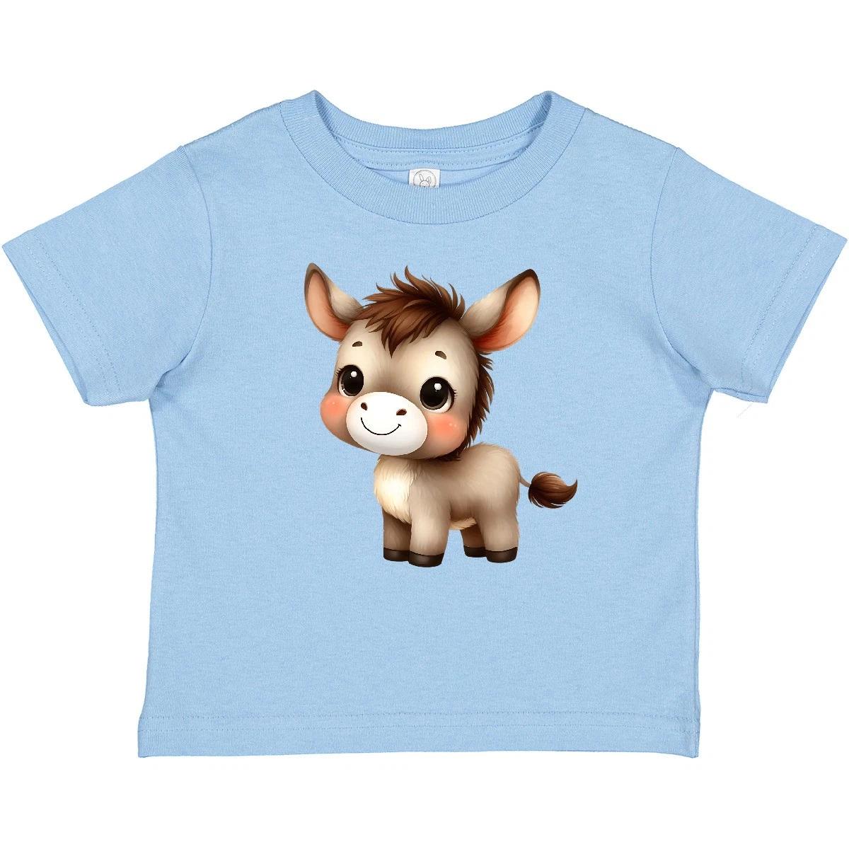 Inktastic Cute Baby Donkey Baby T-Shirt Animal Farm Infant Tees Shower Clothing 100