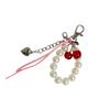 Fashionable Cherry Pearls Key Ring For Handbag Decoration Women Girls Daily Use Jewelry Accessories Keychain