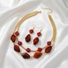 European and American Irregular Geometric Beaded Necklace Acrylic Niche Design Sense Collarbone Chain Temperament Versatile Item Decoration