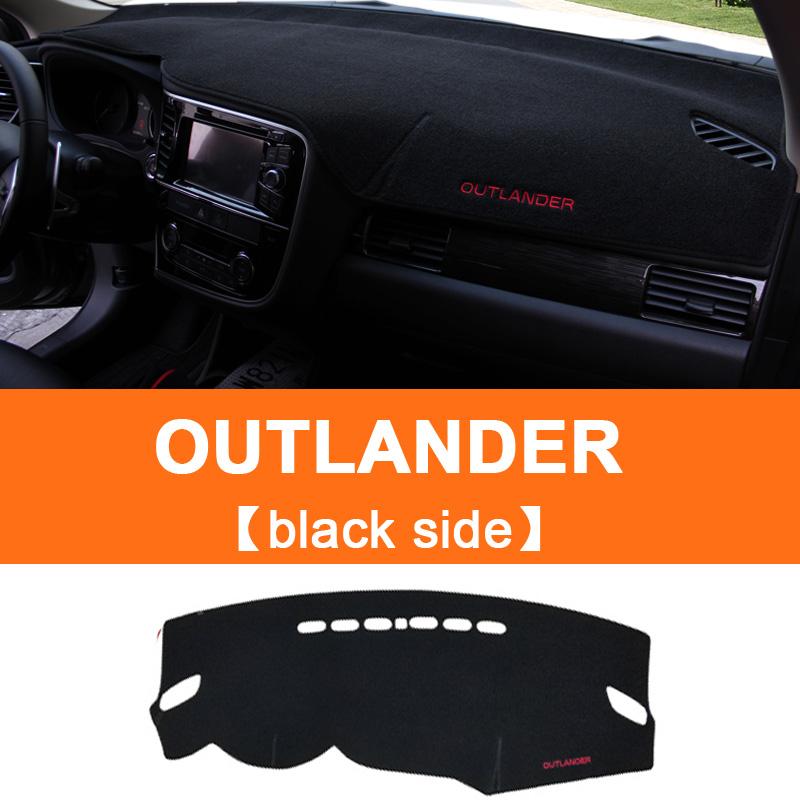 For Mitsubishi Outlander 3 2013-2016 2017 2018   Car Dashboard Cover Dash Mat Sun Shade Pad Carpet Anti-UV Accessories Black Side