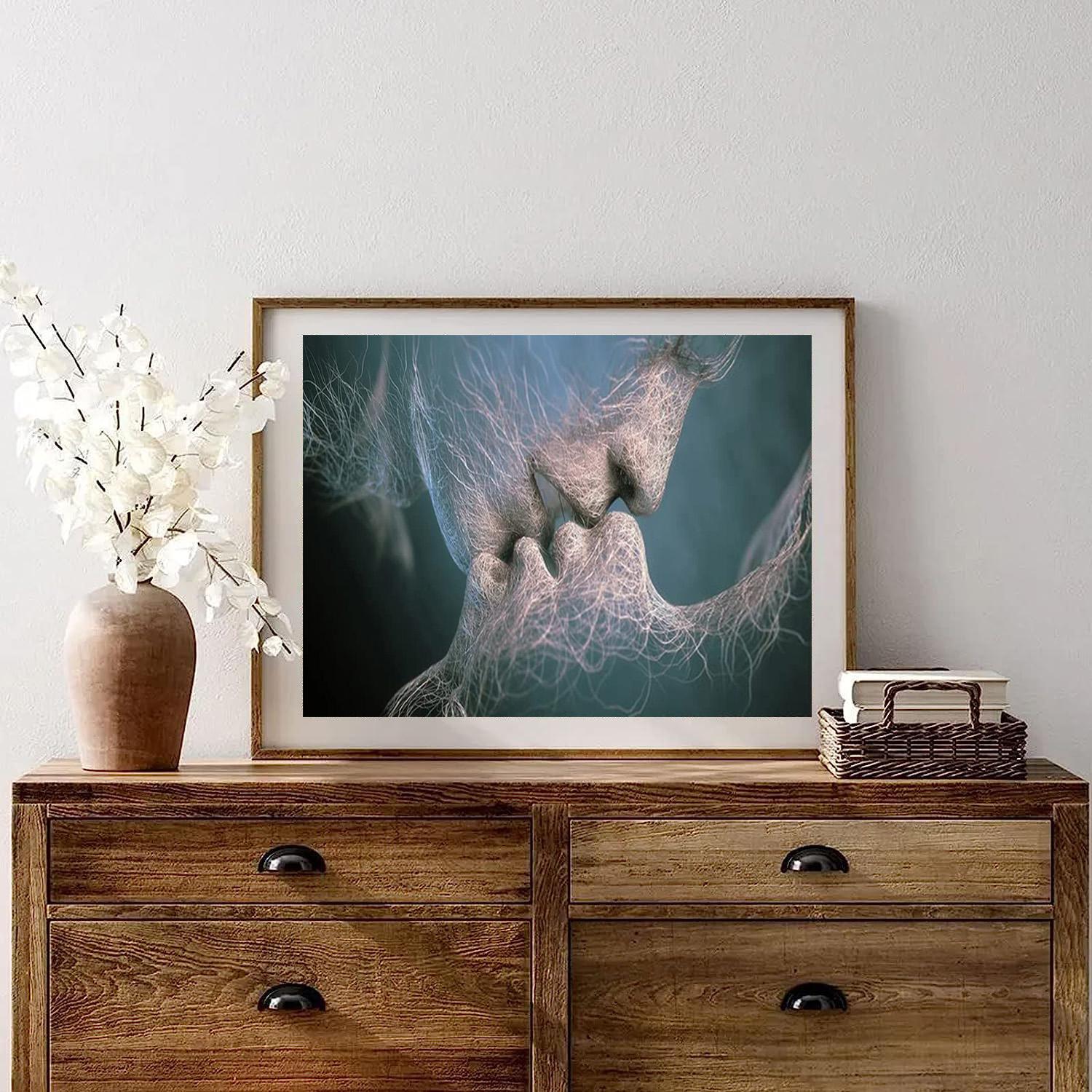 

5D DIY Алмазная картина Поцелуй Набор для вышивки крестом Мозаика Алмазная вышивка Роза Полный круглый квадратный дрель Украшение дома Round 30x40cm