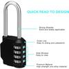 Cadenas - AIMOONSA - 4 Chiffres - Noir - Longue Anse - Résistant aux Intempéries