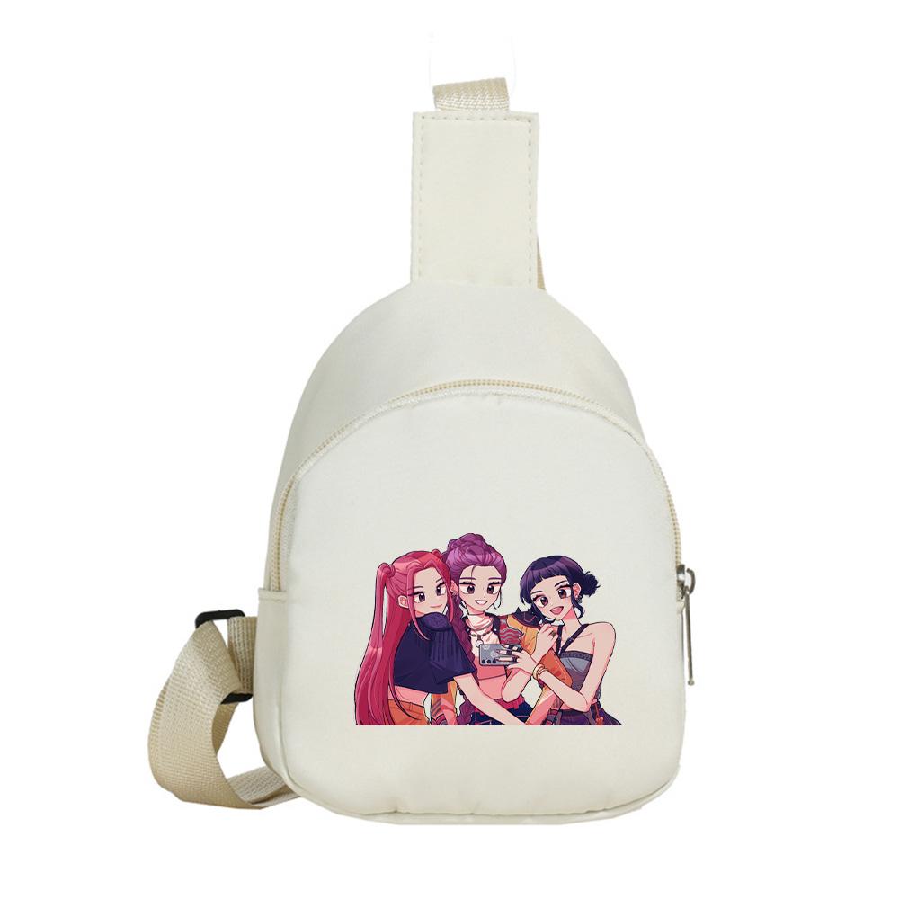 Zaino Petto Kawaii Stampato Anime K-Pop Cacciatori di Demoni per Ragazzo Ragazza Borsa a Spalla Studente Borsa a Tracolla Portatile Regalo di Natale per Bambino