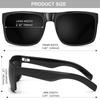 Gafas de Sol Maxjuli Cabeza Grande Negro Oscuro Para Hombres Cuadradas Extra Grandes W8004